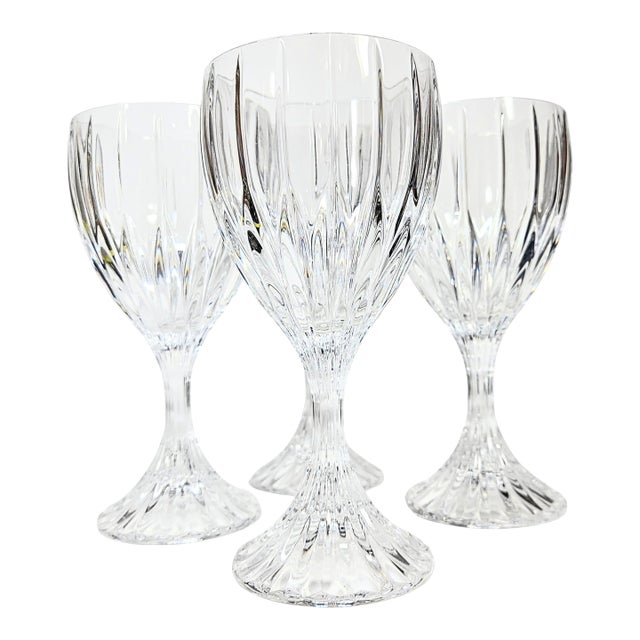 Late 20th Century Hollywood Regency Crystal Goblets- Set of Four For Sale