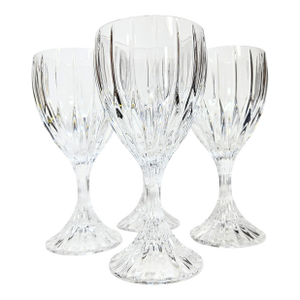 Late 20th Century Hollywood Regency Crystal Goblets- Set of Four