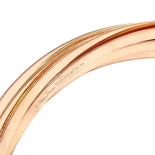 Tiffany and Co. Tiffany & Co. Rose Gold 9 Row Melody Calife Picasso Bangle Bracelet For Sale - Image 4 of 6