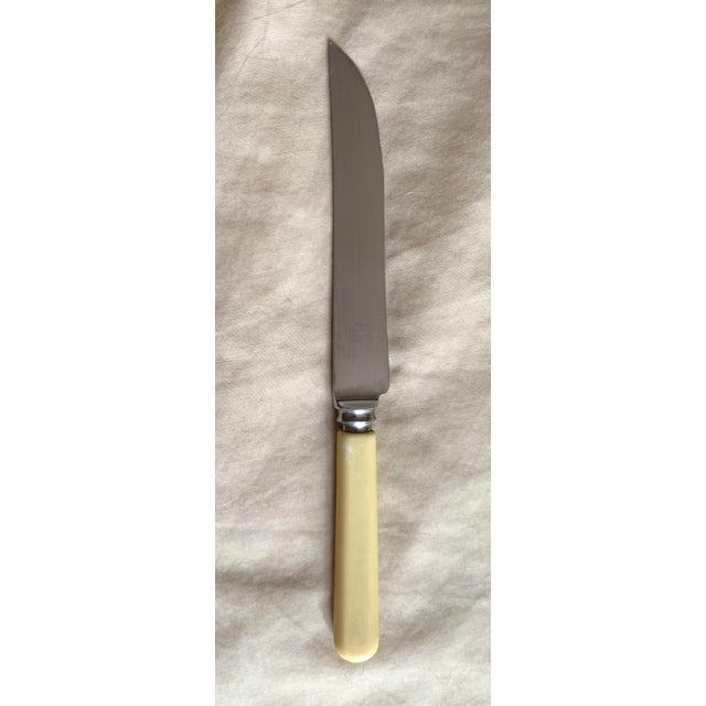 Mid 20th Century Vintage Allen and West Stainless Steel Steak Knives, Set of 6 with original box For Sale - Image 5 of 7