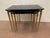 Set of three nesting tables Gilt brass base Black smoked glass top Good condition Dimensions: H 45 x W 53 x D 35 cm 20th...