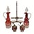 Magnificent set of oil and vinegar cruets in silver-plated metal and Bohemian crystal. The silver-plated metal stand,...