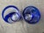 Mid 20th Century Bohemia Cut to Clear Cobalt Etched Tumblers Glasses a Pair For Sale In New York - Image 6 of 15