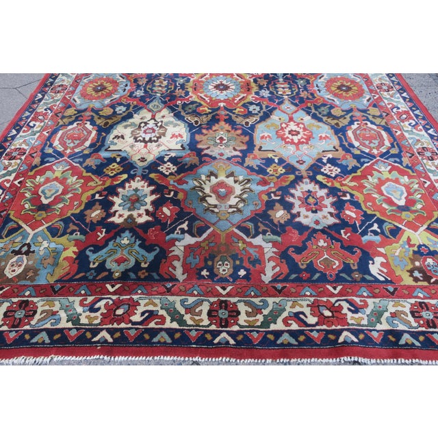 Antique Hand-Hooked Rug with Large Palmettes, 1920 For Sale - Image 3 of 18