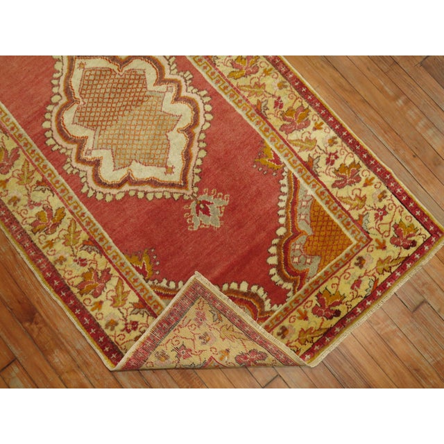 English Mid 20th Century Vintage Turkish Oushak Runner - 3'3" x 6'6" For Sale - Image 3 of 7