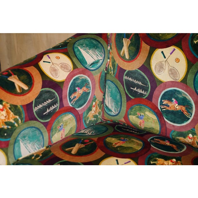 Mulberry Silk Velvet Sporting Life with Claw & Ball Feet Sofa For Sale - Image 14 of 18