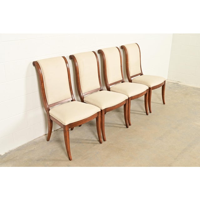 Henredon Henredon French Regency Louis XVI Carved Oak Dining Chairs, Set of Four For Sale - Image 4 of 15