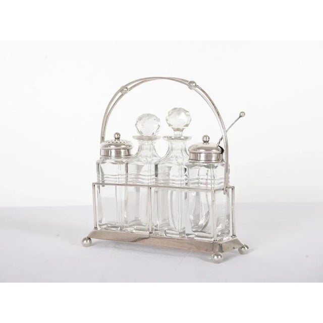 Silver Salt, Pepper, Oil and Vinegar Table Set from Seybold & Hirschhauer, 1910s, Set of 4 For Sale - Image 6 of 12