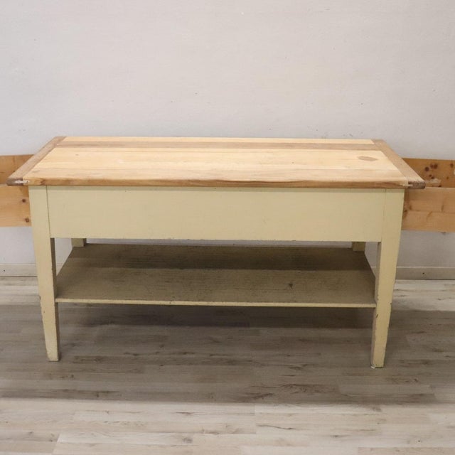 Worktable in Cream Lacquered Poplar Wood For Sale - Image 10 of 11