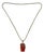 1970s Vintage Boho Chic Italian Art Nouveau Amber & Sterling Pendant Necklace, 22.5” For Sale