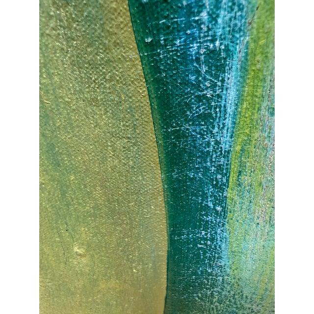 1990s Josh Podoll Abstract Brazilian Flag Original Painting, Signed For Sale - Image 5 of 12