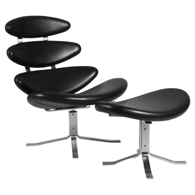 Set of Corona Lounge Chair and Ottoman by Poul M. Volther For Sale - Image 12 of 12
