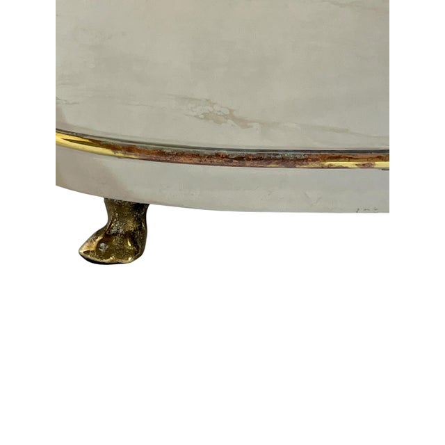 Mid 20th Century Neoclassical Silver Plate & Brass Rafraichissoir Wine Cooler / Montieth Ice Bucket With Lion Mask Handles For Sale - Image 9 of 16