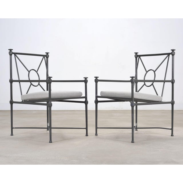 Wood Set of Four Rh Catalina Aluminum Patio Garden Dining Armchairs For Sale - Image 7 of 18