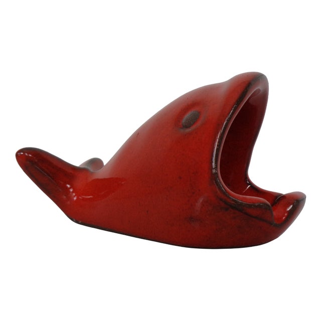 Red Ceramic Fish Ashtray, Italy, 1960s For Sale