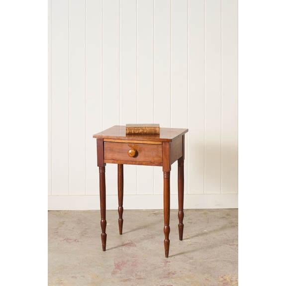 American Antique American One Drawer Cherry Side Table (C. 1850) For Sale - Image 3 of 10