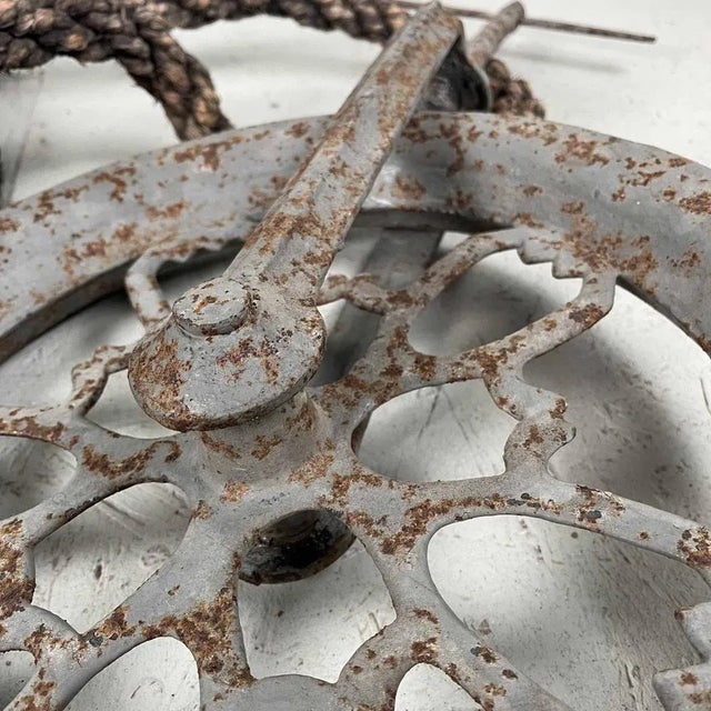 Silver Antique Meiji Era Metal Pulley, Japan For Sale - Image 8 of 13