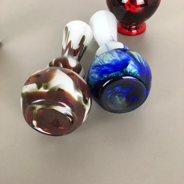 Vintage Multicolored Opaline Florence Vases, Italy, 1970s, Set of 4 For Sale - Image 12 of 14