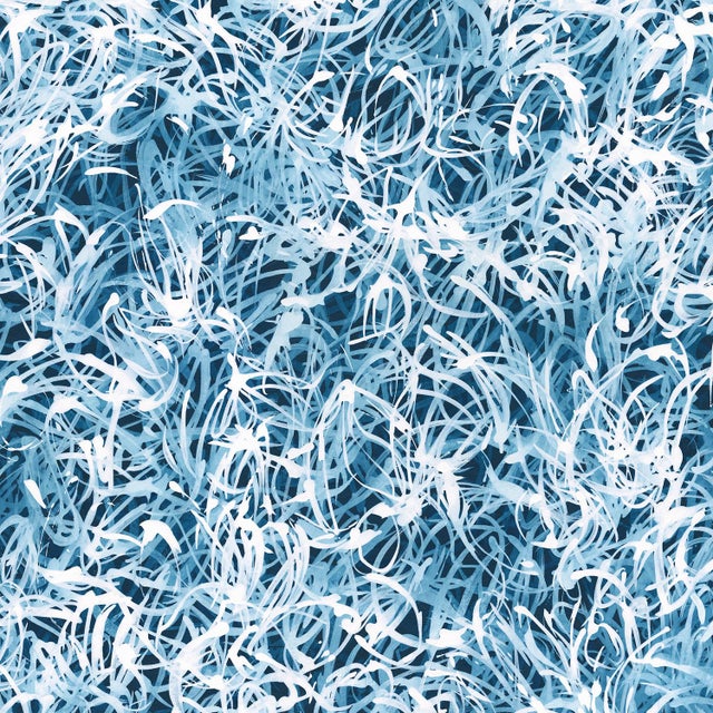 2020s "Blue Chiffon No.8 " Ready to Hang Contemporary Abstract Painting on Canvas For Sale - Image 5 of 8