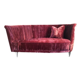 Custom Art Deco Style Avant Garde Velvet Loveseat For Sale