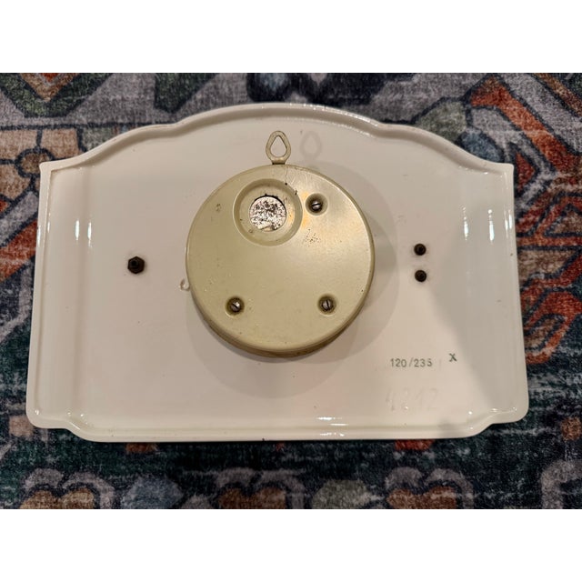 Metal 1930s German Mauthe Art Deco Glazed Ceramic Wall Clock For Sale - Image 7 of 16