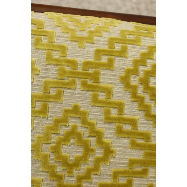 Textile Pair Modern Print Upholstered Continental Stools For Sale - Image 7 of 9