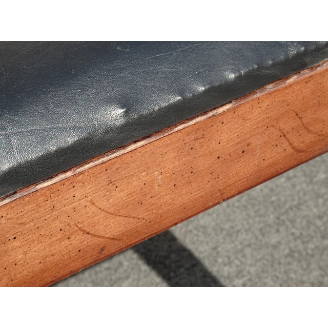 Vintage French Louis XVI Style Cane Back Dining Chair W Black Vinyl For Sale - Image 10 of 12