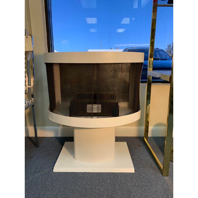 1960s Vintage White Metal Free Standing Fireplace Chairish