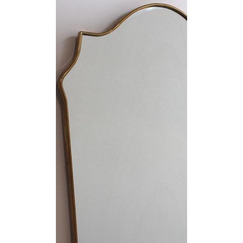 Mid-Century Italian Wall Mirror with Brass Frame, 1960s For Sale - Image 3 of 14
