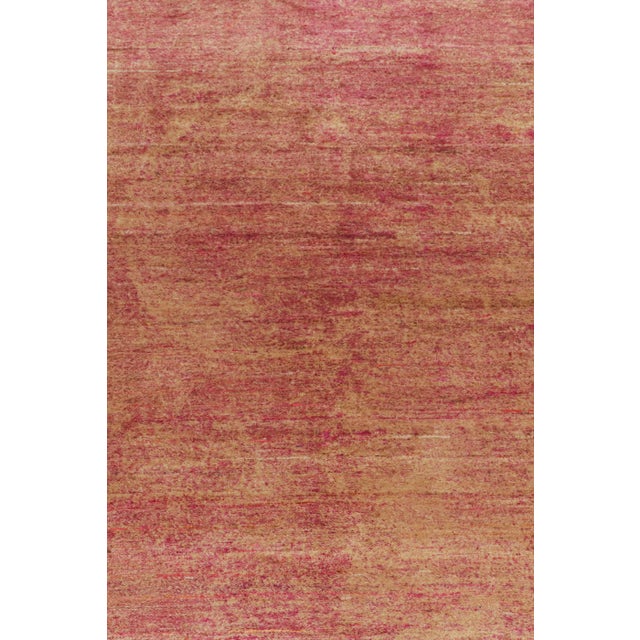 Rug & Kilim Rug & Kilim’s Oversized Contemporary Rug in Red and Gold Striations For Sale - Image 4 of 7