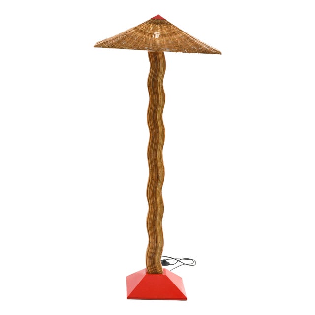 Modernist 'Pallete' Floor Lamp Red For Sale