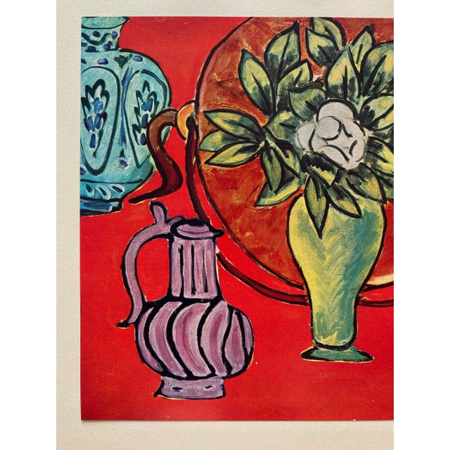 Mid-Century Modern Henri Matisse Vintage 1958 Fine Art Lithograph Print " Still Life With Magnolias " 1941 For Sale - Image 3 of 12