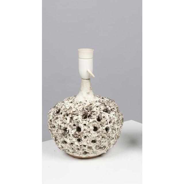 Brutalist Ceramic Table Lamp by Bodil Marie Nielsen, Denmark, 1960s For Sale - Image 6 of 6