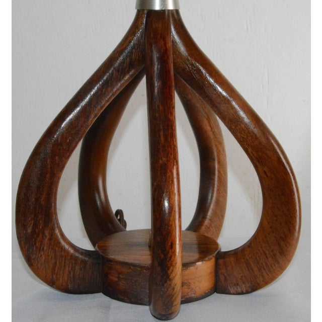 Up for your consideration is a nice vintage Woolums Danish modern wood and metal table lamp. The lamp has a brass finish...