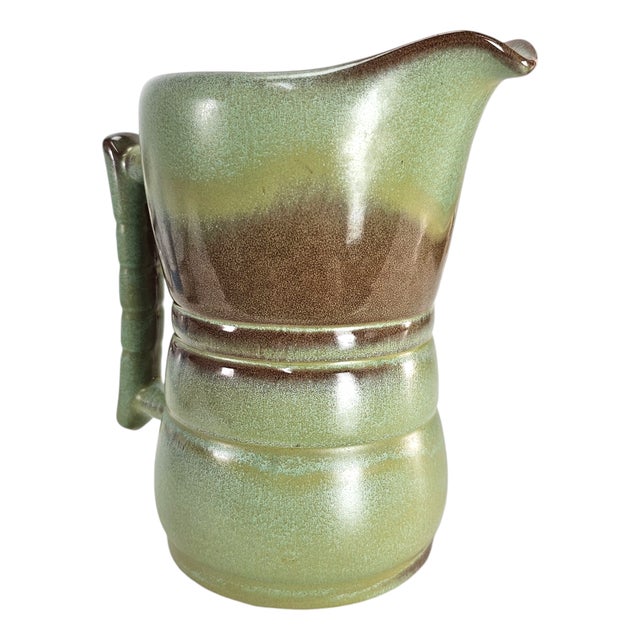 Mid-Century Modern Vintage Francoma Pottery 26d Pitcher, 1 Qt.-Prairie Green 7.25" For Sale - Image 3 of 12