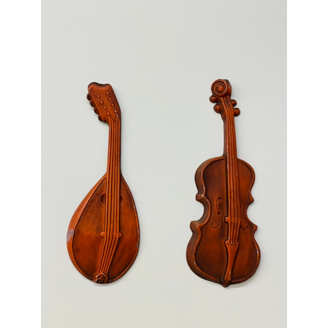 Vintage Mid-Century Modern Royal Metal Musical Instrument Wall Art- a Pair For Sale In Louisville - Image 6 of 8