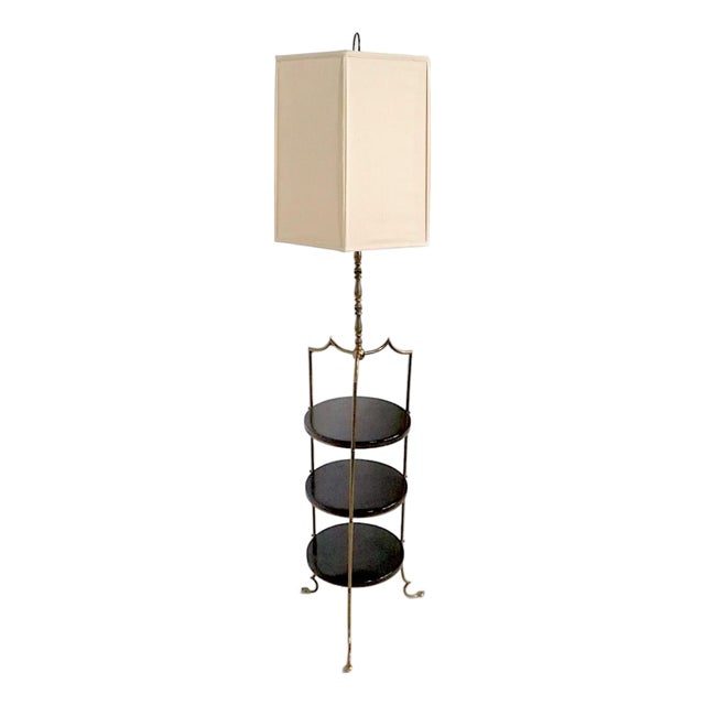 Mid 20th Century Regency Three Tier Floor Lamp Shelf For Sale
