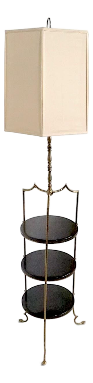 Mid 20th Century Regency Three Tier Floor Lamp Shelf