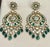Traditional Kundan Polki Rose Cut Diamond 18 Kt Gold Chand Bali Enamel + Emerald For Sale - Image 9 of 18