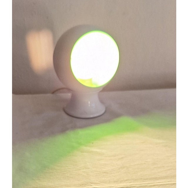 Lime Small Vintage Table Lamp with White Metal Housing, 1970s For Sale - Image 8 of 8