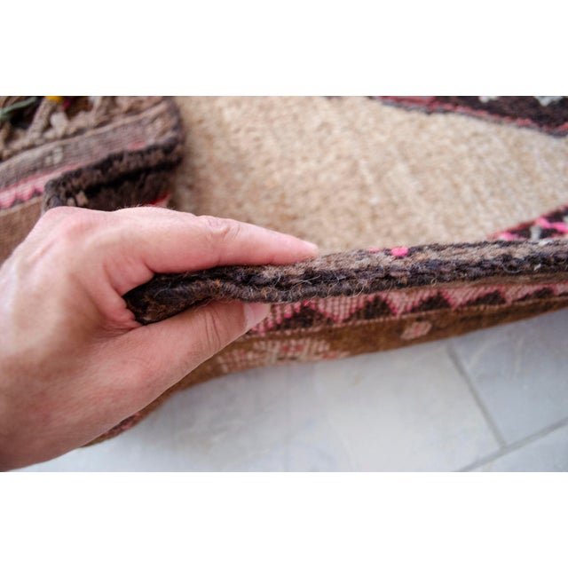 Authentic Vintage Turkish Rug: Camel Wool Large Runner With Natural Dyes For Sale - Image 11 of 12