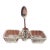 Antique Crystal Double Salt and Pepper Cellar With Silver Plate Spoon For Sale