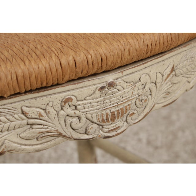 Set of 4 Habersham Rush Seat Country French Ladderback Dining Chairs For Sale - Image 13 of 18