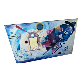 Large 1980's Oil on Canvas Abstract Art Piece For Sale
