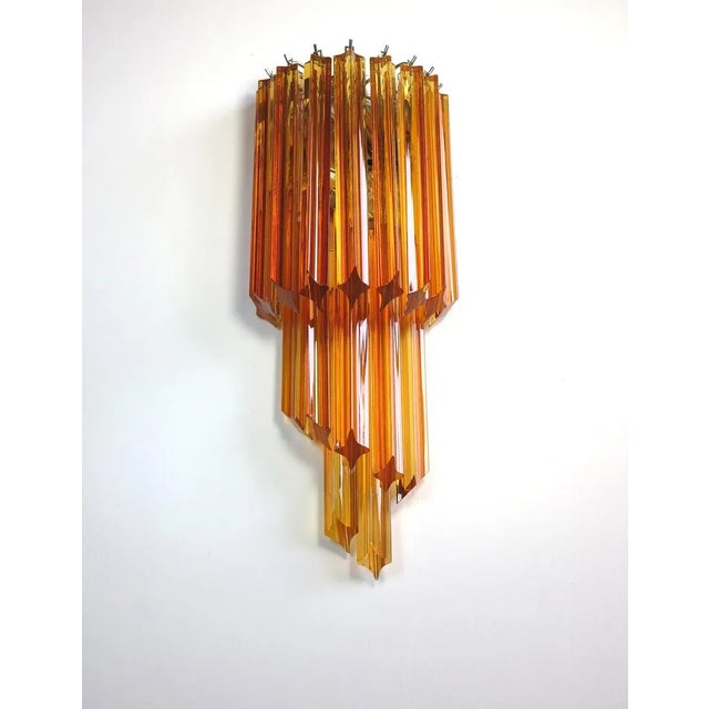 Vintage Murano Wall Sconce 32 Quadriedri Amber Prism, 1990s, Set of 2 For Sale - Image 11 of 13