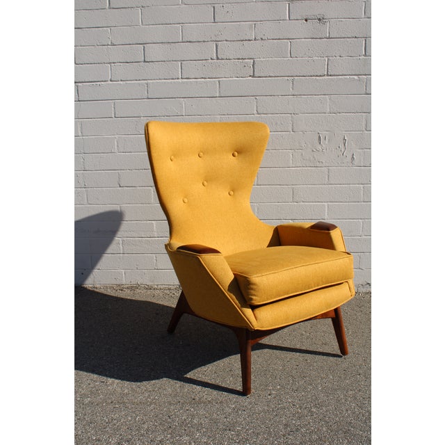 Pair of Mid Century Walnut Wing High Back Chair Model 2231-C Attributed to Adrian Pearsall for Craft Associates For Sale - Image 9 of 11