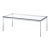 Florence Knoll Rectangular Glass Coffee Table With Polished Chrome Base and Glass Top For Sale