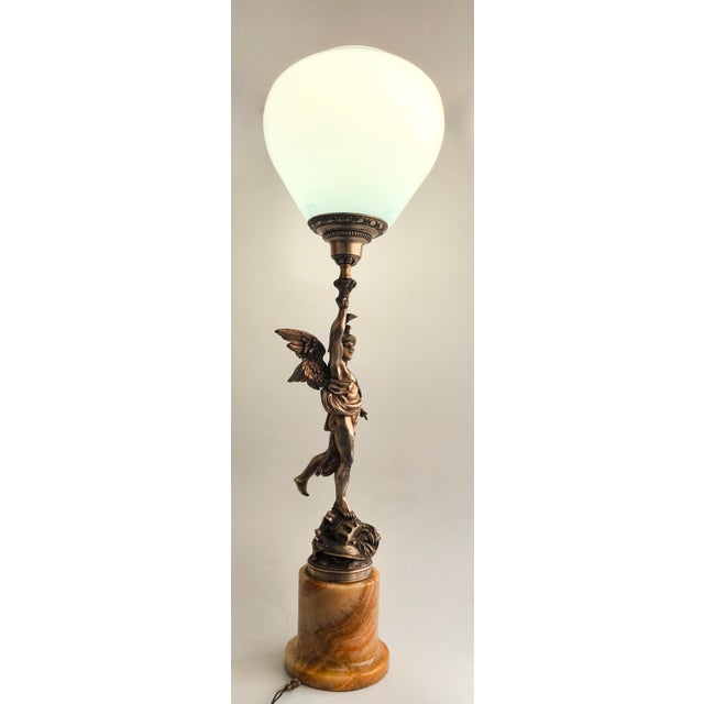 1930s Neoclassical Flying Mercury Lamp, Belle Époque Style, C. 1920–1940 For Sale - Image 5 of 18
