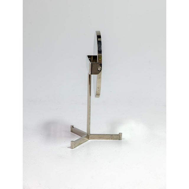 Mid-Century Modern 1980s Table Mirror, Nickel For Sale - Image 3 of 9