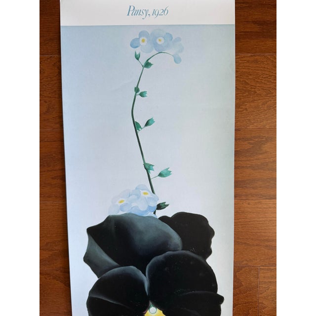 Authentic Vintage 1988 Georgia O'Keeffe "Pansy, 1926" Brooklyn Museum Large Format Exhibition Poster This striking vintage...
